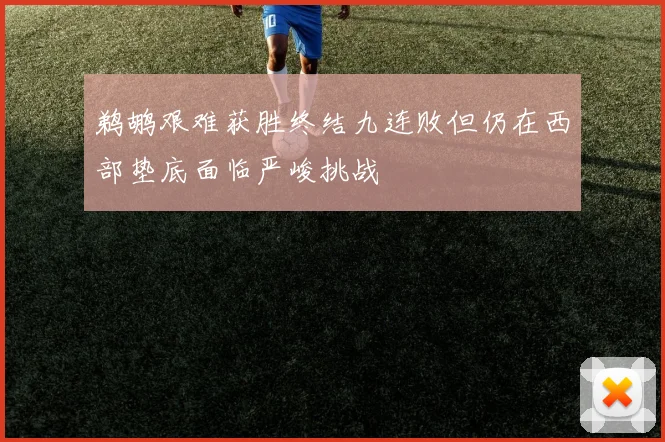 鹈鹕艰难获胜终结九连败但仍在西部垫底面临严峻挑战